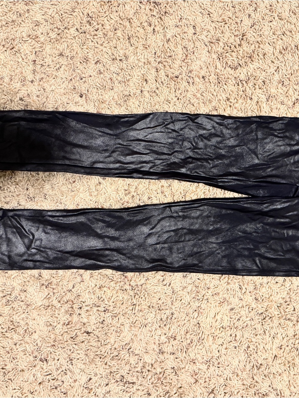 SPANX Black Faux Leather-Look Leggings